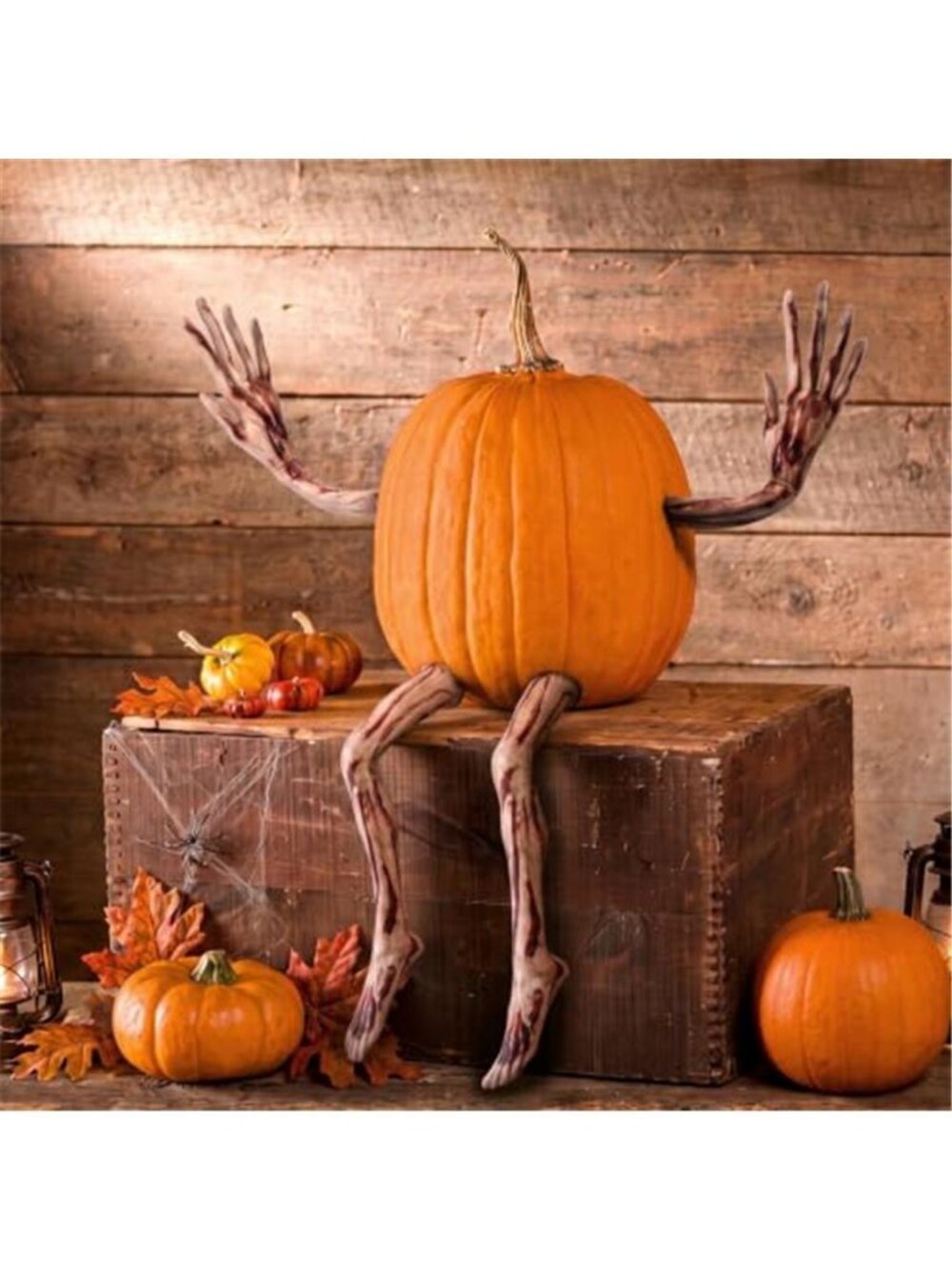 4 Pcs Halloween Blood Skin Pumpkin Arms and Legs Bendable Decor